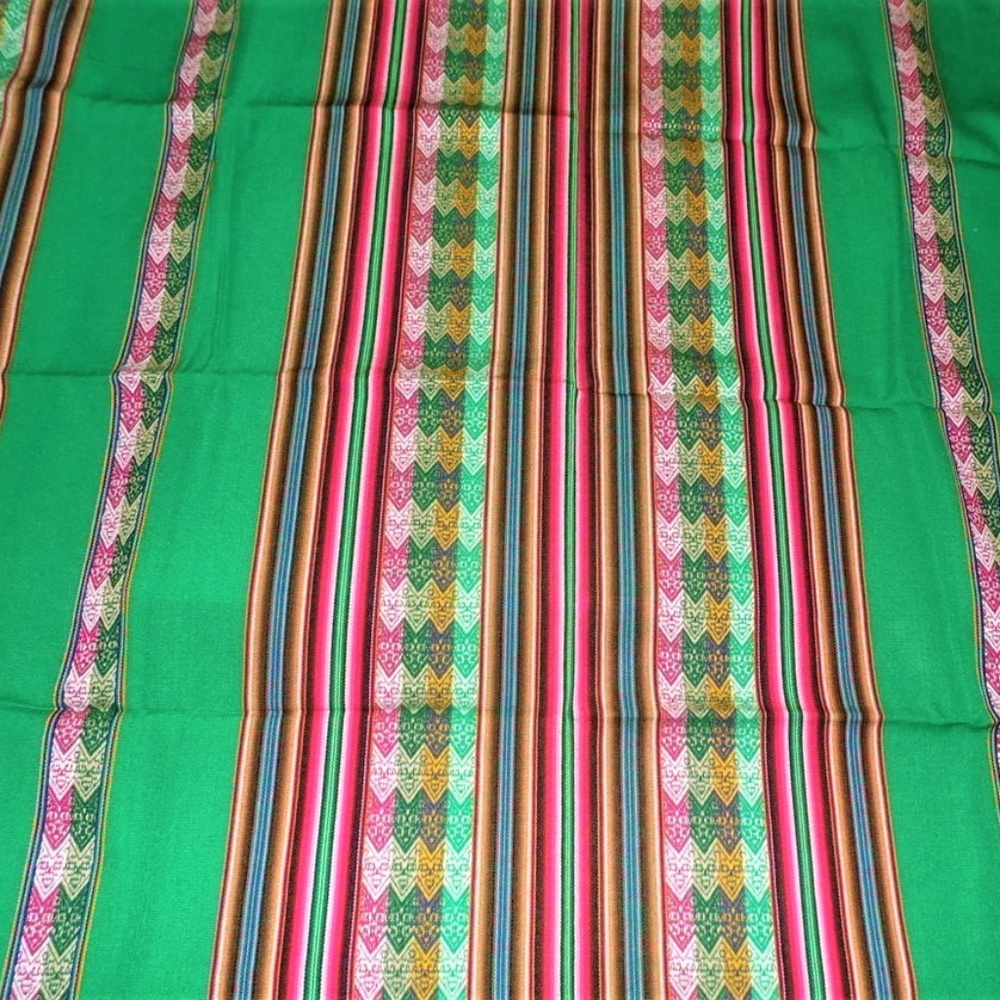 Green Small Blanket Manta from Peru